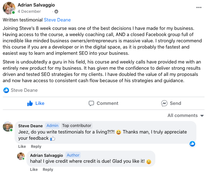 adrian testimonial