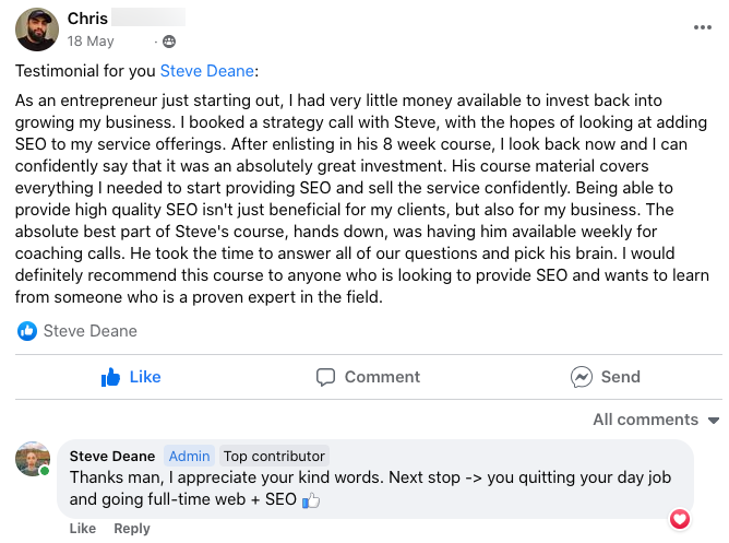 chris testimonial